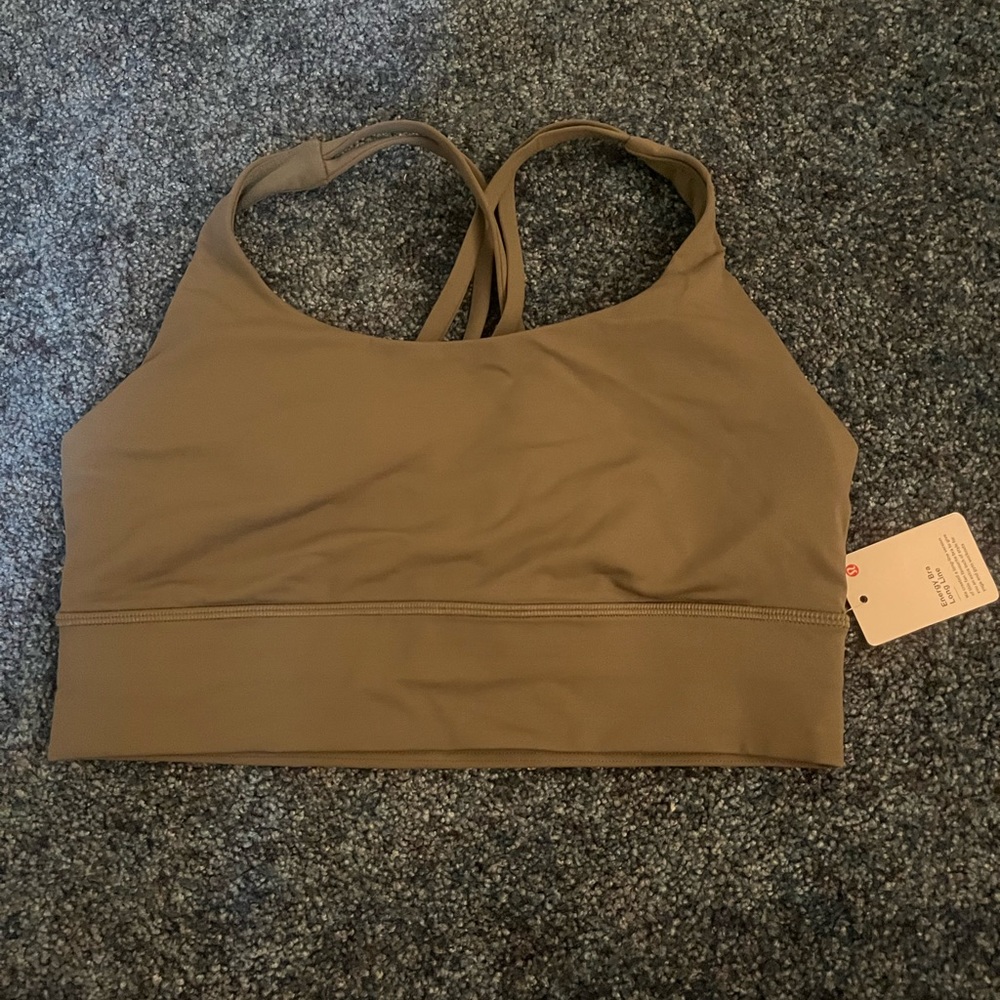 Lulu army green sports bra size 8 NWT